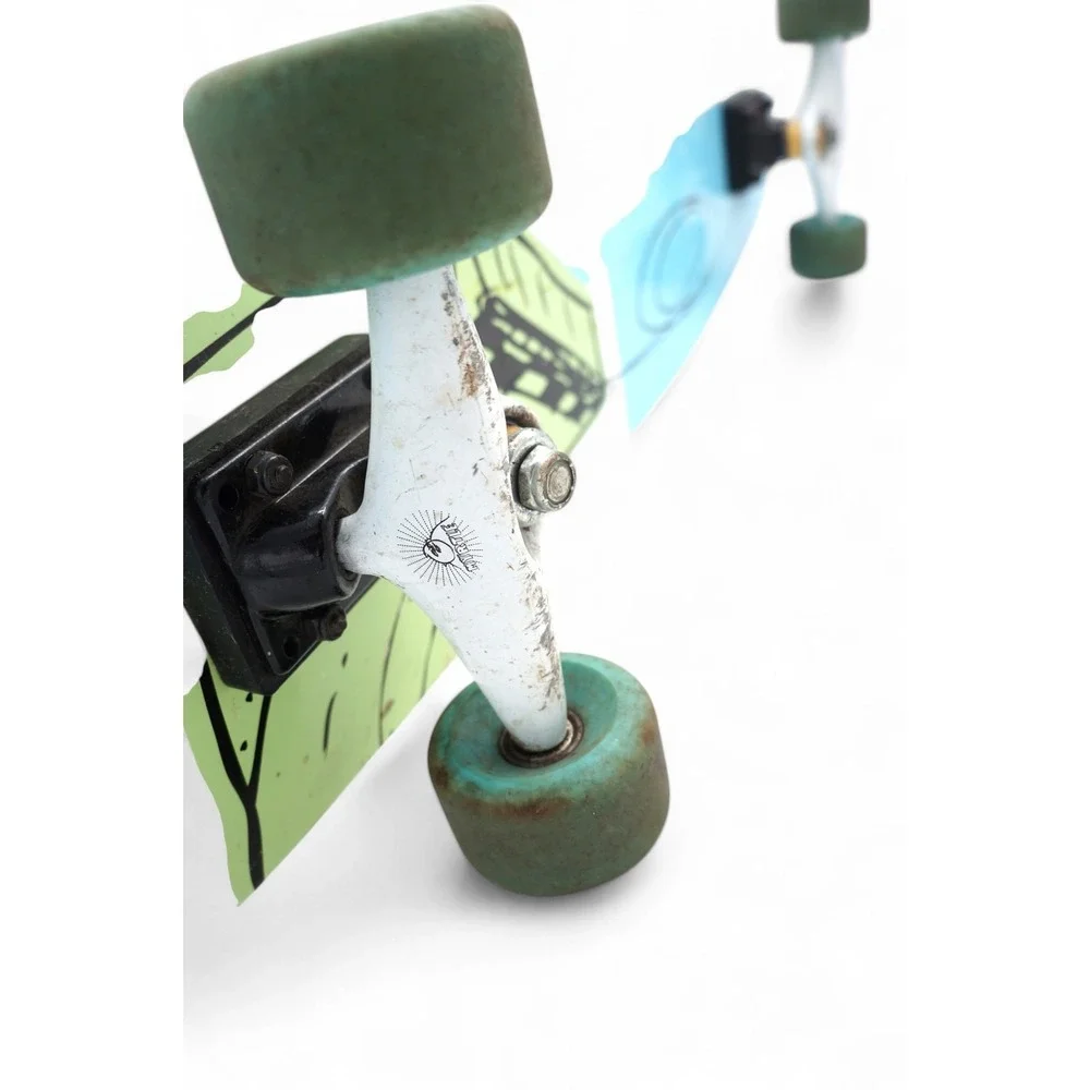 Vtg Myrtle Stuff‎ Russ Pope Skateboard Rare 58mm Complete Rare Longboard Artist